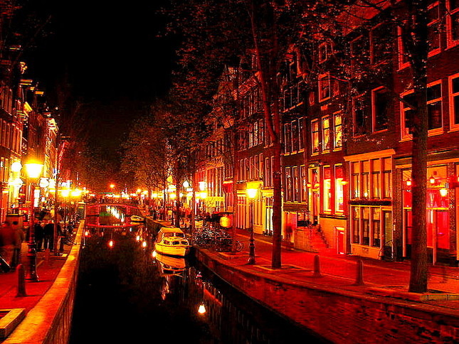 netherlands light Amsterdam district red